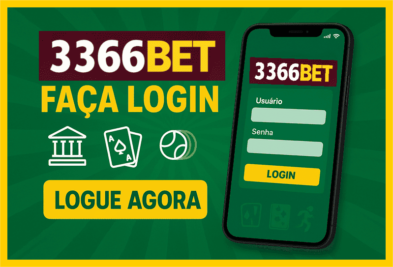 Imagem destacando login seguro na 3366BET para novos usuários